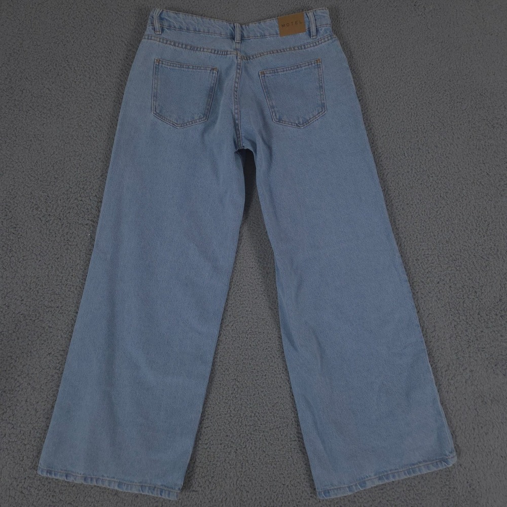 Motel Rocks Jeans Womens 30x32 Blue Wide Leg Parallel Mid Rise Light Wash Denim - Picture 9 of 10